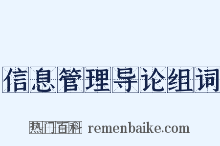 信息管理导论组词是什么意思的图片